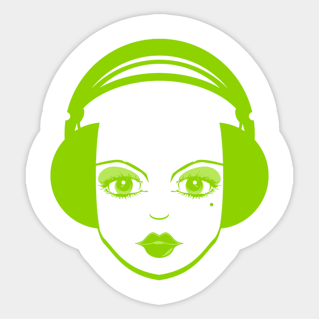 Abstract Headphone Girl Sticker by markmurphycreative